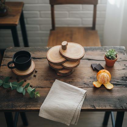 Wood Trunk Coasters (Set of 4)